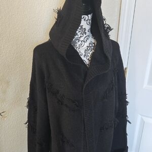 Killstar Black Hooded Shredded Cardigan